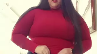 Latin chubby bbw sexy curvy girl Brianna in skintight Credential 8710 jeans and on high heels