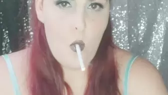 Smokey slut in her favorite color, smoking and playing with a Eve 120