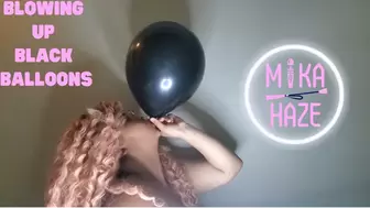 Blowing Up Black Balloons Non-Pop BBW Amateur Ebony Goddess