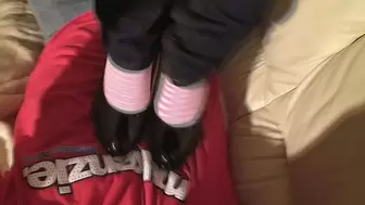 Natalia Trampling In Multi Shoes & Socks