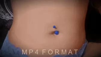 Close up Blue Belly Rings Piercing Change (HD) MP4