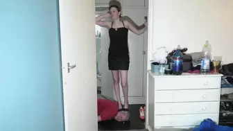 Standing On His Head In 2 Different Pairs Of Heels