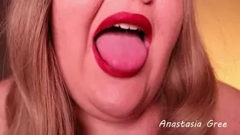 Beautiful tongue - red lipstick