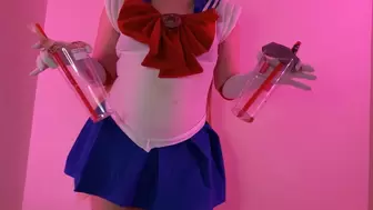 Sailor Moon Cosplay Bubble-Tea Belly Bloat