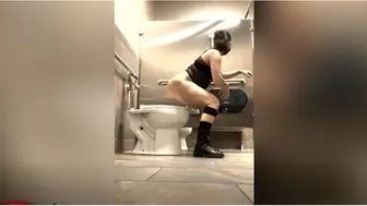 Pee in public bathroom at the gym