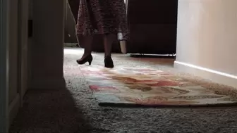 Deb Home From the Office with Upskirts & Teasing in Her Purple Dress, Black Fishnet Stockings & Black Abella High Heel Pumps Then Fucks Hubby (3-31-2022)