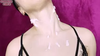 A LOT OF CREAM ON MY BEAUTIFUL NECK