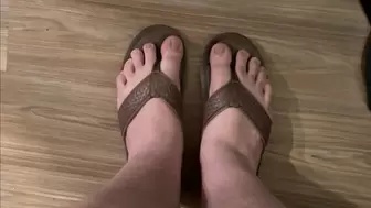 Size 14 Brown Stinky Flip Flops Worship And Smelling