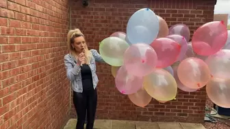 Cigarette popping punch ball balloons