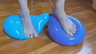 toenails against balloons