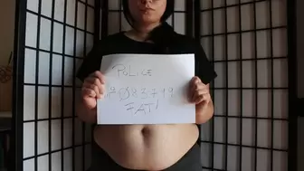 Fat thief betrayed by her noisy belly! [MOV]