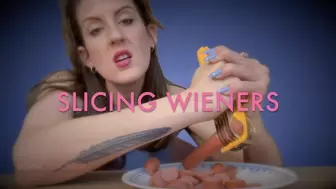 slicing wieners