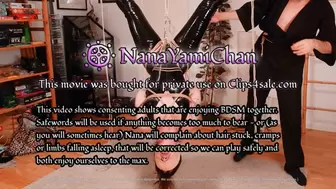 4k UHD: Shiny girl prayer tied, inverse suspended and vibrated