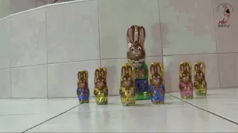 Chocolate Rabbits crushed under Boots