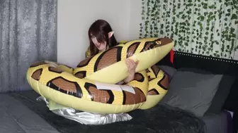 Zelda Trapped By Inflatable Python (Custom)