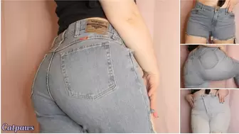 Trying On Light Wash Jeans