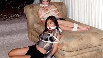 Cute Co-eds Samantha Hollister and Raven Knight Were Left Bound and Gagged!