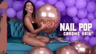 Nail Pop Chrome Blue 16" Balloons By Mari - 4K