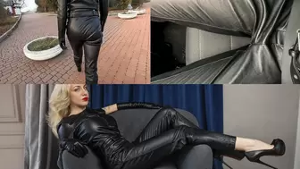 Katya in 2 totally leather looks