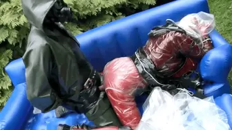 Heavy Rubber Lady With Plastic Raincoat And Her Gasmasked Gardener - Part 3 of 3 - Fuck Me Hard And The Inflatable Balloon Head