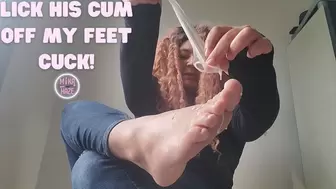 suck his cum off my toes, cuck!