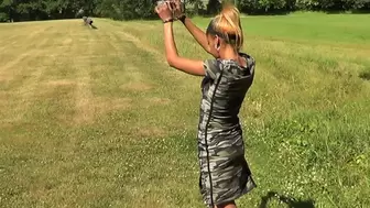Anise - Handcuffed Walkabout in Her Camo Dress (Mpeg)