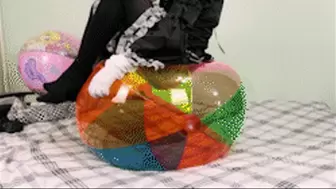 Bouncing on a multicolored beach ball