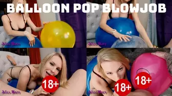 Balloon Pop Blowjob with Balloon Facial