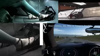 Hard Driving the Mini in Strappy Sandals (mp4 720p)