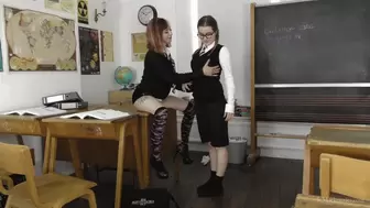 Pretty School Girls Eva & Lola Strip While Playing With Their Perky Tits
