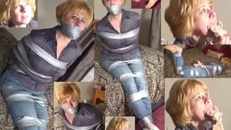 NEW VERSION Kelly FULL SCREEN High Definition MPG Gagged with Whole pair Of Pantyhose in her mouth