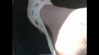 Deb Dangles Her Dirty White Bandolino Stiletto Pumps in the Car After Shoe Shopping