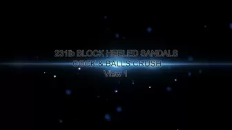 231lb BLUE BLOCK HEELS COCK & BALLS CRUSH 1