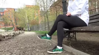 Sit on a bench and dangle your feet