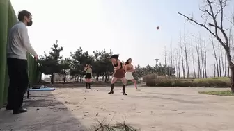 YT1505 Four Girls Playing Outdoor Games
