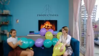 Masturbating together with balloons