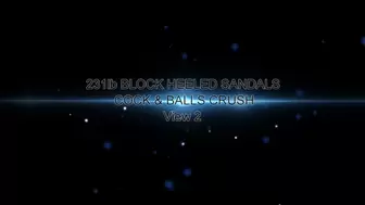 231lb BLUE BLOCK HEELS COCK & BALLS CRUSH 2