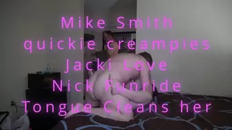 Mike Smith creampies Jacki Love and Nick Funride licks her clean (1080p)