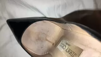Cum smeared heels rubbing on my wet pussy!! Xx