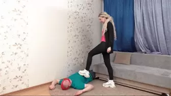Slut in Balenciaga shoes is staying on head, arms, and chest of her sissy boy, vf2493x 1080p