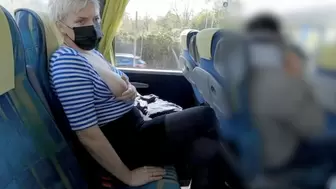 Risky public bus syntribation orgasm