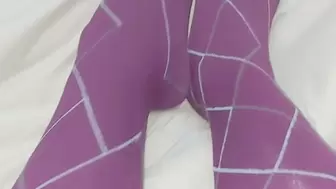 Pantyhose stocking nylon fetish feet legs violet purple geometric