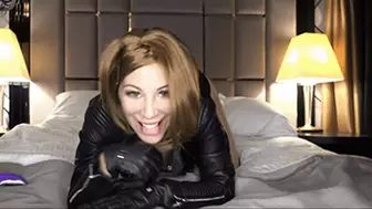 horny dildo fucking - Teasing in leather pt4 ASMR masturbating with boots and gloves MobileVersion