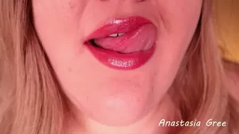 BBW sensual lips licking