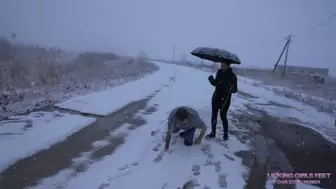 JANE and RADA - Snowfall, fresh air and stupid idiot for humiliation! (4K)