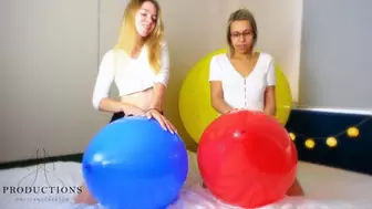 3 balloons and 2 girls