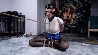 Smooth Girl Sitting Bondage Drooling And Humiliated By The Pussy Crossing Rope 720P
