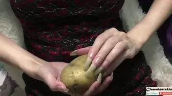 Nails In Action - scratching potato