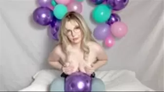 Blowing up my purple balloons and humping them