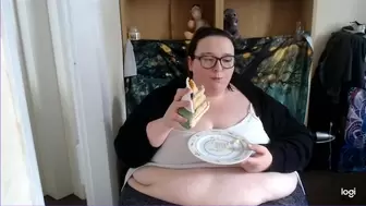 SSBBW BBW CAKE STUFFING AND BELLY PLAY